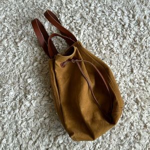 Madewell drawstring yellow canvas mini backpack